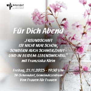 Flyer zur Veranstaltung Für Dich Abend